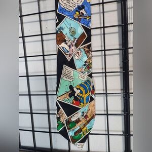 Men's Mickey Inc Disney Mickey Mouse Donald Duck Comic Book Black Multi Neck Tie